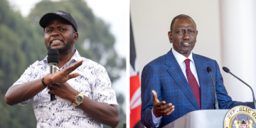 A Collage Of Trans Nzoia Governor George Natembeya (Left) And President Ruto (Right). Photo/Natembeya