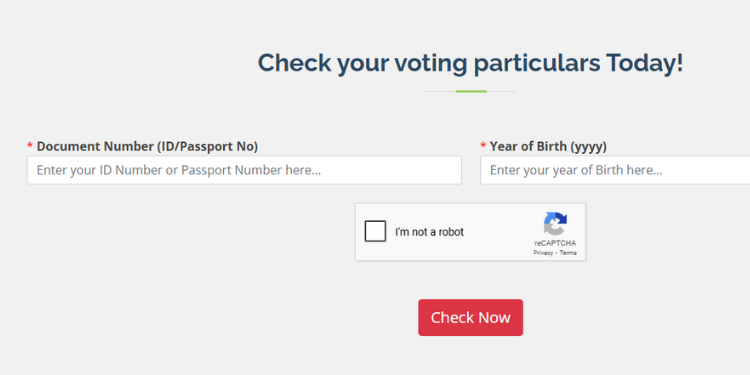 A Screenshot of IEBC verification portal. Photo/IEBC