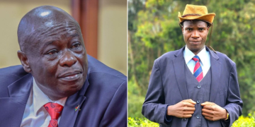A Collage Of Former Deputy President Rigathi Gachagua (Left) And The Late Comedian Kk Mwenyewe. Photo/Gachagua