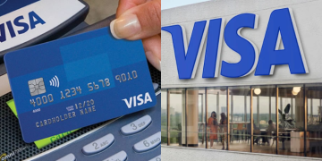 A Photo Collage Of A Person Holding A Visa Credit Card Visa Branch Photo/Visa Inc