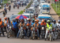 A Photo Of Boda Boda Riders With Vehicles On A Road In Kenya. Photo/Bd
