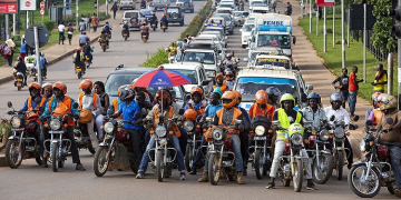 A Photo Of Boda Boda Riders With Vehicles On A Road In Kenya. Photo/Bd