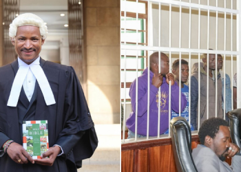 A Photo Of Embakasi East Member Of Parliament Babu Owino (Left) And Suspects Who Torched Mawego Police Station (Right). Photo/Babu