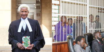 A Photo Of Embakasi East Member Of Parliament Babu Owino (Left) And Suspects Who Torched Mawego Police Station (Right). Photo/Babu