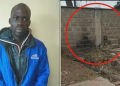 A Photo Collage Of Alex Kibisu And Kibera Law Courts Perimeter Wall. Photo/Citizen Tv Screengrab.