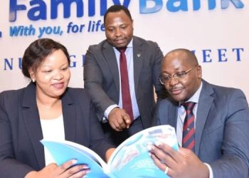 Family Bank Ceo Nancy Njau, Chief Financial Officer Stephen Ngugi &Amp; Pwc Senior Manager David Mugo (Centre) During The 17Th Annual General Meeting.