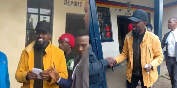 TikToker Godfrey Mwasiaga Kakan Maiyo interacts with people after he was released. PHOTO/UGC.