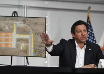 Gov. Ron Desantis Outlines His Plans For Alligator Alcatraz To The Media On July 1, 2025. Photo/Andrew Caballero-Reynolds/Afp Via Getty Images
