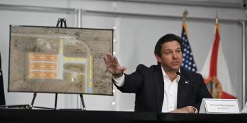 Gov. Ron Desantis Outlines His Plans For Alligator Alcatraz To The Media On July 1, 2025. Photo/Andrew Caballero-Reynolds/Afp Via Getty Images