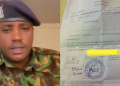 A photo collage of Police Constable Hiram Kimathi and a transfer letter on July 10, 2025. PHOTO/ Hiram Kimathi.