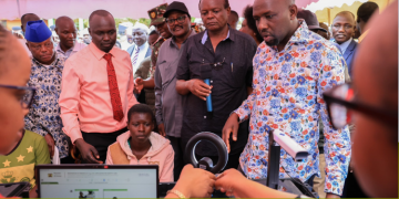 Interior Cs Kipchumba Murkomen Assessing The Flow Of Id Issuance And Other Citizen Services In West Pokot On July 17, 2025 Photo/Murkomen X