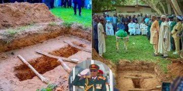 Muhammadu Buhari’s Simple Burial At His Residence. Photo/ Screen Grab