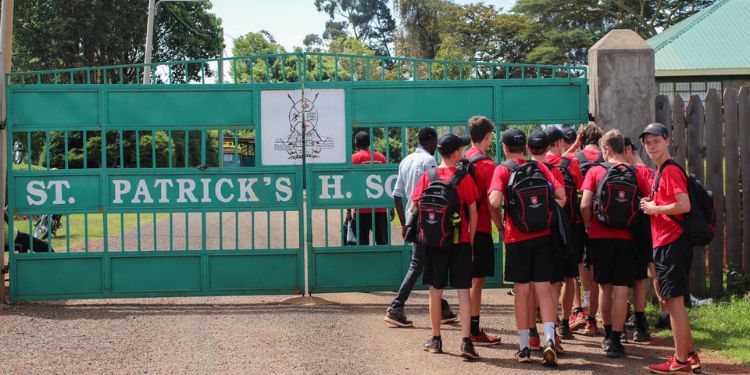 St. Patrick’s Iten Boys High School Shut Down Students Posing Outside St. Patrick’s Iten Boys High School Main Gate. Photo/St. Patrick’s Iten.