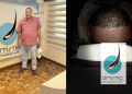 A Photo Collage Of Former Kiambu Governor Ferdinand Waititu With Jared Babu At The Artistic Hair Transplant Center And A Logo Of The Facility. Photo/Artistic Hair Transplant Center.