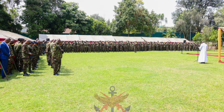 Kdf Commander Clarifies Stopping Free Lunch For Soldiers Kenya Army Soldiers At The Headquarters In Ngao Gardens, Nairobi On July 23, 2025. Photo/Kdf.