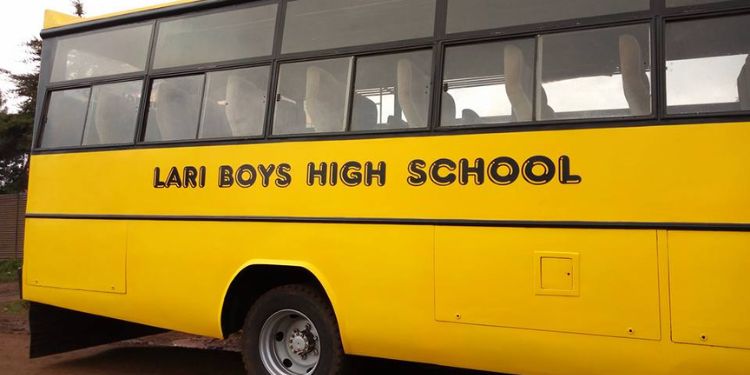 Lari Boys High School Bus Parked Outside. Photo/Lari Boys High School.