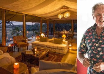 A Collage Of Richard’s River Camp In Maasai Mara (Left) And Hemingways Founder Richard ‘Dicky’ Evans.