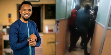 A Photo Collage Of Tiktoker Godfrey Mwasiaga, Also Known As Kakan Maiyo, Alongside A Screengrab From The Video Showing His Arrest. Photo/Ugc.