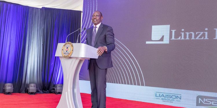 Treasury To Force Public Companies In Kenya To Give Up 20% Stake President William Ruto Speaking During The Listing Of The Linzi 003 Infrastructure Asset-Backed Securit