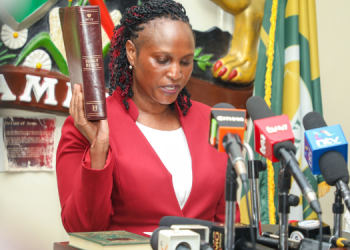 Former Registrar Of Political Parties Ann Nderitu Taking Oath Iebc Commissioner At The Supreme Court Of Kenya On July 11, 2025. Photo/Orpp X.