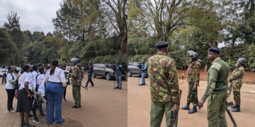 Police Deployed as Alliance Girls Alumni Stage Protest on July 10, 2025 PHOTO/Sarah Kimani