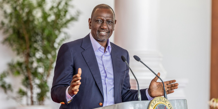 Ruto Explains How Eldoret Shylock Inspired Hustler Fund President William Ruto Speaking At State House Nairobi. Photo/Pcs