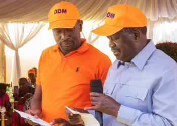 Odm Leader Raila Odinga And The Party’s Secretary-General Edwin Sifuna. Photo/