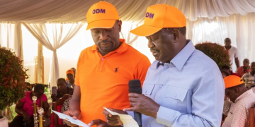 Odm Leader Raila Odinga And The Party’s Secretary-General Edwin Sifuna. Photo/