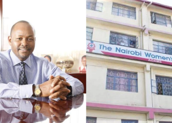 A Photo Collage Of Nairobi Women’s Hospital Adams Arcade Branch And Group Ceo And Owner, Dr. Samuel Maina Thenya. Photo/Thenya X. Ugc.