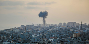 Smoke Rises Over Gaza Following An Israeli Airstrike In July 2025. Photograph: Mohammed Ibrahim/Unsplash