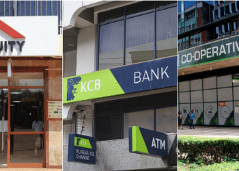 Photo Collage Of Kenyan Equity, Kcb, And Co-Operative Banks. Photo/Kenya