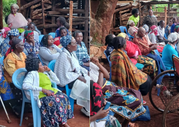 Widows and women living with disabilities during a training session in Gatundu North in Kiambu County. Photo/ Emma Mong'ute