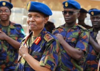 Commander Kenya Air Force (Kaf), Major General Fatuma Ahmed, While Visiting Moi Air Base (Mab) Primary School.