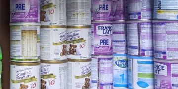 Baby formula containers. PHOTO/Israel's Ministry of Foreign Affairs