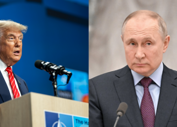 A Collage Of Us President Donald Trump And Russian President Vladimir Putin Photo/White House/President Of Russia Press