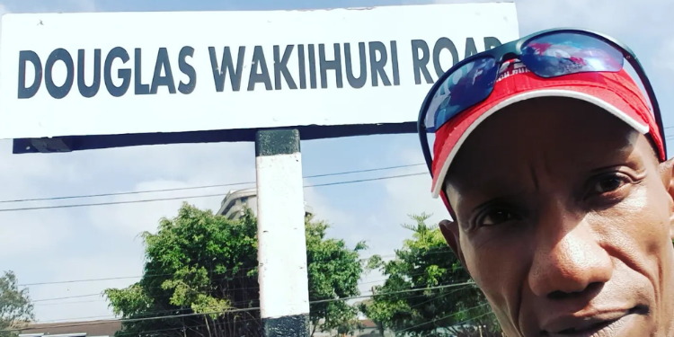 A Photo Of Douglas Wakiihuri Standing Near Aerodrome Road That Was Renamed To Douglas Wakiihuri Road In 2023 Photo/Douglas Wakiihuri