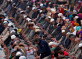 A Photo Of A Group Of Muslims Praying.