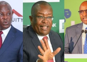 Equity Group Managing Director And Ceo Dr James Mwangi In A Past Event. (Left), Co-Op Bank Md &Amp; Ceo Gideon Muriuki (Centre) And Kcb Group Ceo Paul Russo (Right).