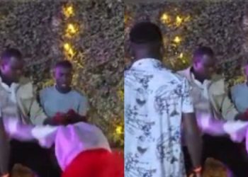 A Screengrab From The Disturbing Footage Of Businessman Nicknamed Pavillion Assaulting Content Creator Bella Comedy.