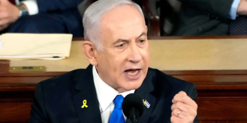 Israeli Prime Minister Benjamin Netanyahu Delivers A Fiery Address About The Israel-Hamas War Before The U.s. Congress In Washington, D.c. In July 2024. Photo/Britanicca.