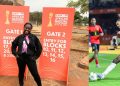 The Kenya Times Correspondent Joy Kwama (Left) And Harambee Stars Vs Angola Match In Action.