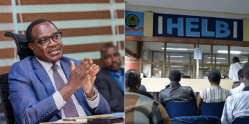 Photo Collage Of Education Cs Julius Ogamba And Helb Offices. Photo/Julius Ogamba