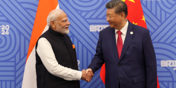 Chinese President Xi Jinping With Prime Minister Of India Narendra Modi On The Sidelines Of The Kazan Brics Summit On October 23, 2024. Photo/Modi X. China, India