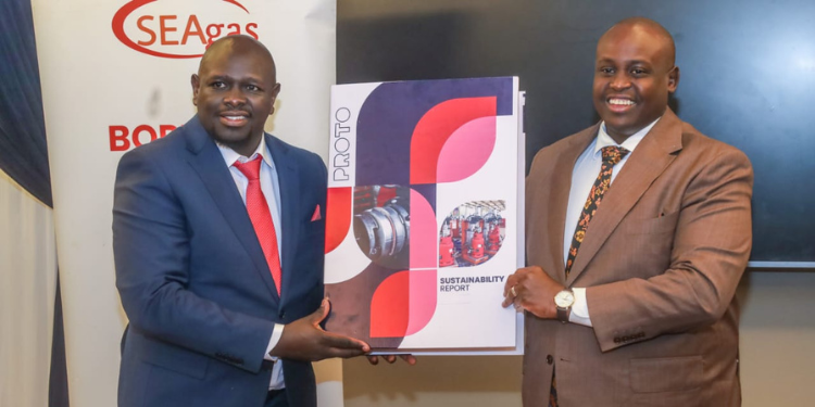 Proto Energy Ceo Joel Kamau (Left) With Epra Director-General Daniel Kiptoo (Right) During The Launch Of The Company’s 2025 Sustainability Report In Nairobi. Photo/ File