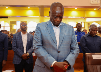 Former Deputy President Rigathi Gachagua Praying.