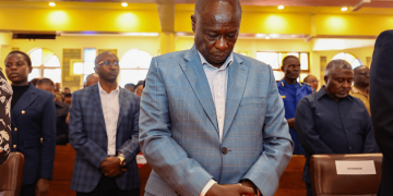 Former Deputy President Rigathi Gachagua Praying.