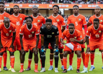 Harambee Stars Starting Xi During A Past Chan 2024 Match With An Insert Of ‘Employed’ Writing. Photo/Pcs/Menzieslaw.