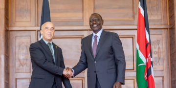 Israel’s Ambassador To Kenya, Michael Lotem Meeting President William Ruto At Statehouse Photo/Pcs