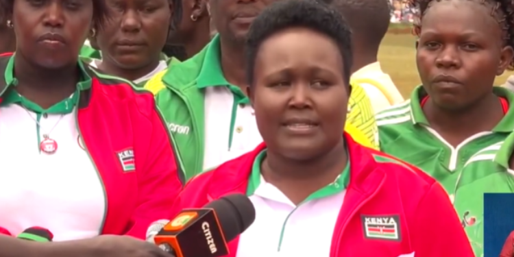 Kgff President Elizabeth Keitany Speaking During The Grannies Tournament In Iten, Uasin Gishu County. Photo/Citizen Tv Screengrab.