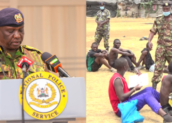 A Photo Collage Of Police Ig Douglas Kanja And A Past Recruitment Exercise. Photo/Nps/Kna.